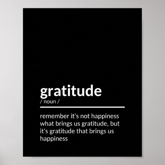 Motivatie citaat inspireren over Gratitude Poster (Voorkant)