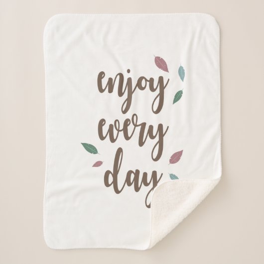 Motivatie citaat kalligrafietekst sherpa deken (Voorkant)