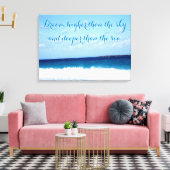 Motivatie citaat op Ocean Canvas Afdruk (Insitu (Woonkamer))