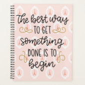 Motivatie citaat op roze Eiffeltoren achtergrond Planner (Voorkant)