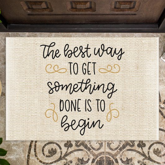 Motivatie citaat over rustieke burlap deurmat