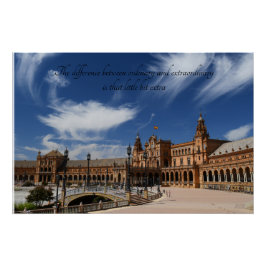 Motivatie citaat- Plaza de Espana, Sevilla Perfect Poster