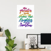 Motivatie citaat Rainbow Poster (Thuiskantoor)