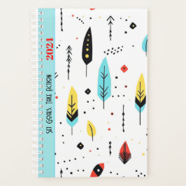 MOTIVATIE CITAAT SCHATTIGE WIT KLEURENBOHO PATROON PLANNER