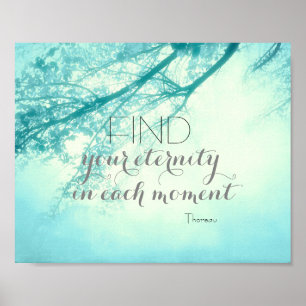 motivatie citaat Thoreau over blauwe natuur kunst Poster