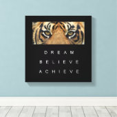 Motivatie citaat tijgerogen verwezenlijking Koel Canvas Afdruk (Insitu (Houten vloer))