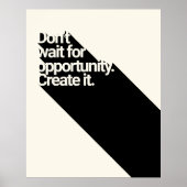 Motivatie Citaat Typografie Long Shadow Effect Poster (Voorkant)