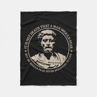Motivatie citaat van Marcus Aurelius over angst Fleece Deken