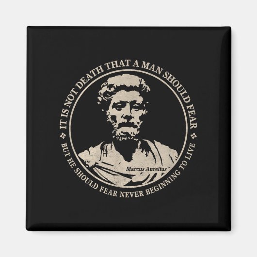 Motivatie citaat van Marcus Aurelius over angst Magneet (Voorkant)