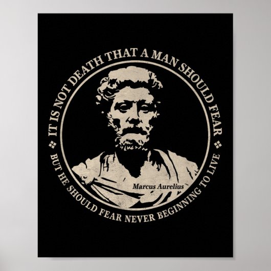 Motivatie citaat van Marcus Aurelius over angst Poster (Voorkant)