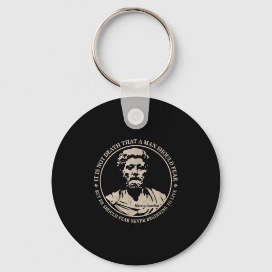 Motivatie citaat van Marcus Aurelius over angst Sleutelhanger (Voorkant)