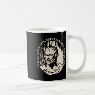 Motivatie citaat van Seneca over leven en leren Koffiemok