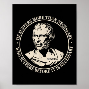 Motivatie citaat van Seneca over leven en lijden Poster