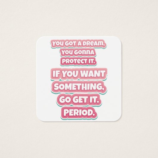 Motivatie Citaat Vierkante Visitekaartjes (Voorkant)