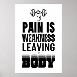 Motivatie citaat voor Gym Black & White Poster