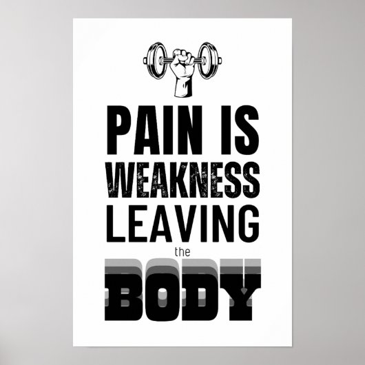 Motivatie citaat voor Gym Black & White Poster (Voorkant)