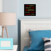 Motivatie citaat zwart en rood goud folie afdrukken (Insitu (Slaapkamer))