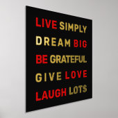 Motivatie citaat zwart en rood goud folie afdrukken (Laagn)