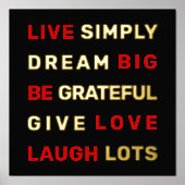 Motivatie citaat zwart en rood goud folie afdrukken (Voorkant)