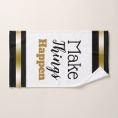Motivatie Citaat zwart-wit Gold Striped Bad Handdoek (Handdoek)