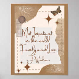 Motivatie citaten typografie Familie Vrede Liefde Poster