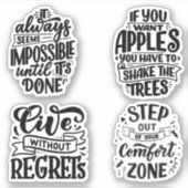 Motivatie Citaten Typografische stickers (Voorkant)
