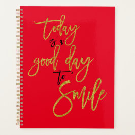 Motivatie citaten zwarte gouden Typografie Red Planner
