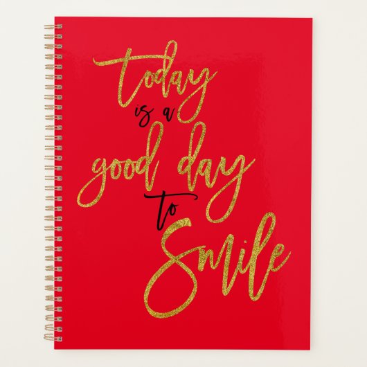 Motivatie citaten zwarte gouden Typografie Red Planner (Voorkant)