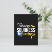 Motivatie Citroen Quote Van Zuur Naar Zoet Briefkaart (Staand voorkant)