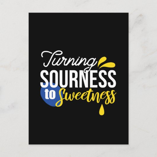 Motivatie Citroen Quote Van Zuur Naar Zoet Briefkaart (Voorkant)