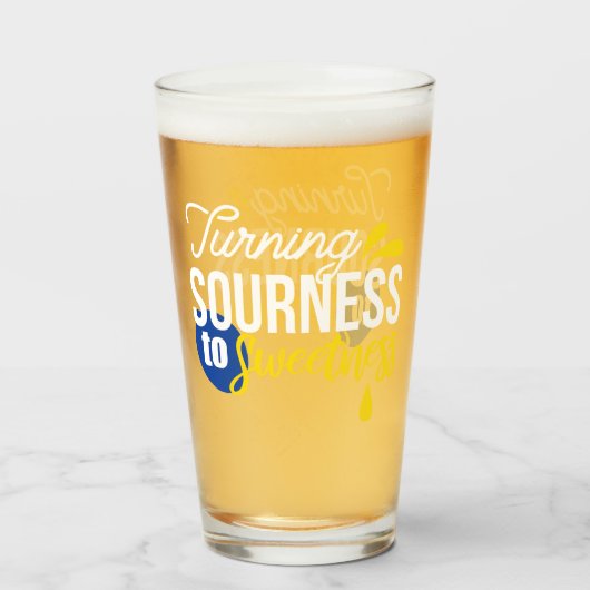 Motivatie Citroen Quote Van Zuur Naar Zoet Glas (Voorkant gevuld)