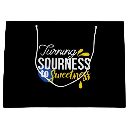 Motivatie Citroen Quote Van Zuur Naar Zoet Groot Cadeauzakje (Voorkant)