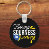 Motivatie Citroen Quote Van Zuur Naar Zoet Sleutelhanger (Achterkant)