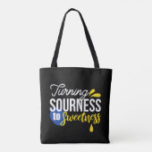 Motivatie Citroen Quote Van Zuur Naar Zoet Tote Bag (Achterkant)