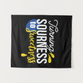 Motivatie Citroen Quote Van Zuur Naar Zoet Wandkleed (Voorkant (horizontaal))