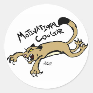 Motivatie cougar-stickers ronde sticker