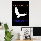 Motivatie Courage American Eagle Poster Print (Thuiskantoor)