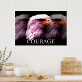 Motivatie Courage Amerikaanse Bald Eagle Poster (Keuken)