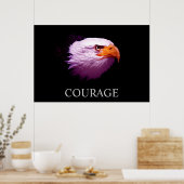 Motivatie Courage Amerikaanse Bald Eagle Poster (Keuken)