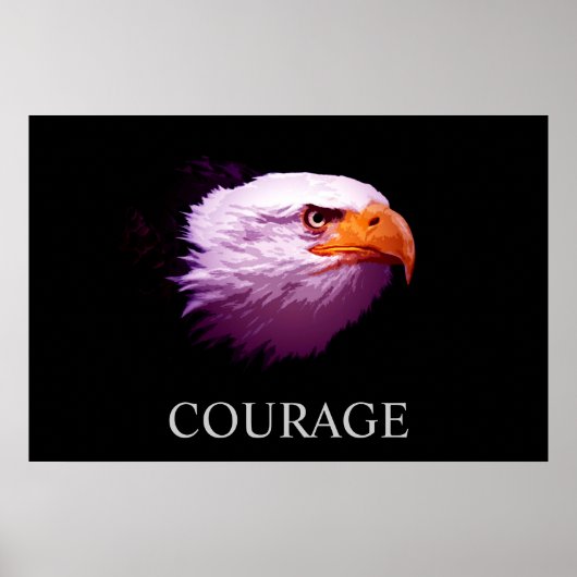 Motivatie Courage Amerikaanse Bald Eagle Poster (Voorkant)
