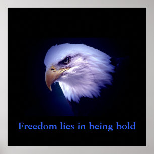 Motivatie Courage Eagle Eyes Blauw Poster