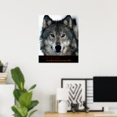 Motivatie Courage Quote Wolf Eyes Poster (Thuiskantoor)