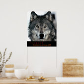 Motivatie Courage Quote Wolf Eyes Poster (Keuken)