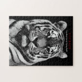 Motivatie Courage Tiger Black White Legpuzzel (Horizontaal)
