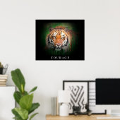 Motivatie Courage Tiger Eyes Poster (Thuiskantoor)