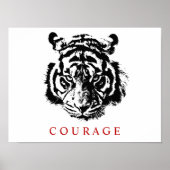 Motivatie Courage Tiger Inspirerend Poster (Voorkant)