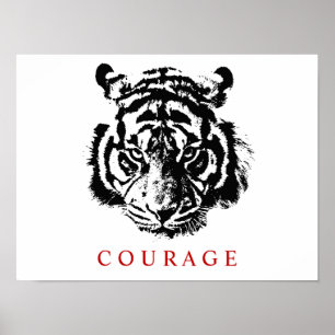 Motivatie Courage Tiger Inspirerend Poster