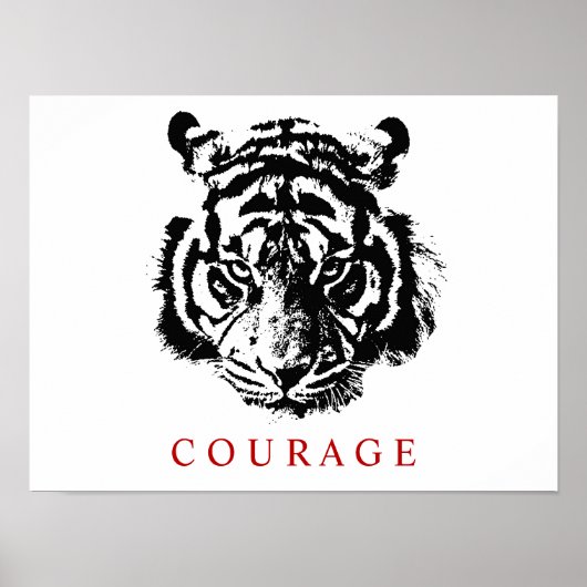 Motivatie Courage Tiger Inspirerend Poster (Voorkant)