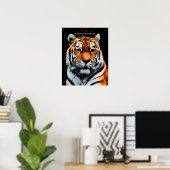 Motivatie Courage Tiger Poster (Thuiskantoor)