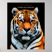 Motivatie Courage Tiger Poster (Voorkant)